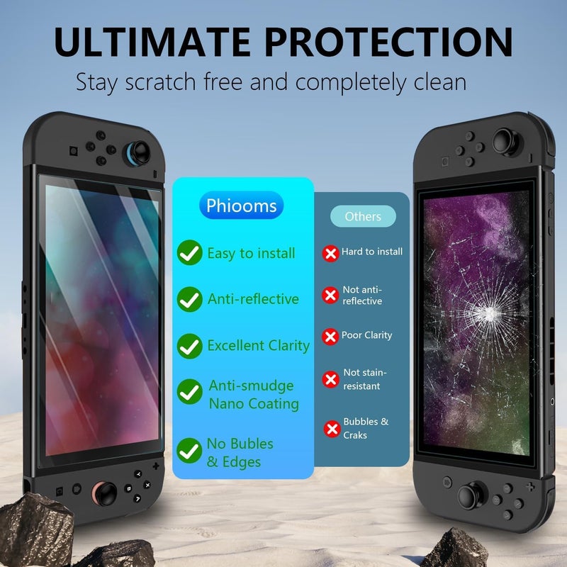 Phimoos [2 Pack] Anti-Reflective AR Screen Protector for Nintendo Switch 2 [2025, 7.9 Inch], Anti-Glare Soft Film with AR Coating, Anti-Blue Light, Bubble-Free, Touch Sensitive & Ultra-Thin (0.17mm) - Image 5